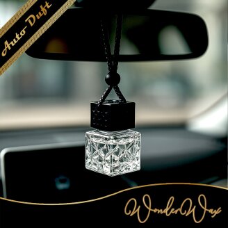 Autoduft Quadratisch mit Glasmuster klar-schwarz 10 ml