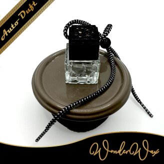 Autoduft Quadratisch mit Glasmuster klar-schwarz 10 ml