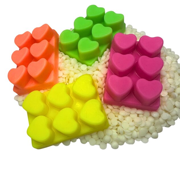Neon Duftriegel 6 x Duftwachs Herzen