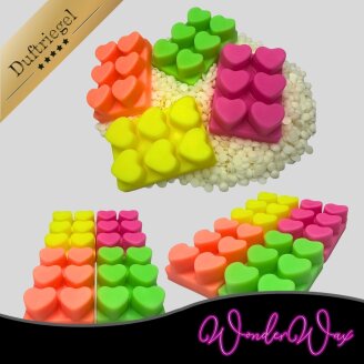Neon Duftriegel 6 x Duftwachs Herzen