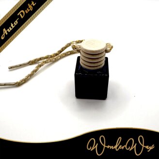 Autoduft Quadrat Schwarz Deckel rund braun 8 ml