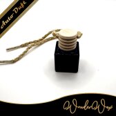 Autoduft Quadrat Schwarz Deckel rund braun 8 ml