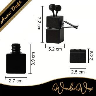 Autoduft Clip Quadrat Schwarz 8 ml