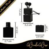 Autoduft Clip Quadrat Schwarz 8 ml