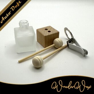 Autoduft Clip Quadrat Milchglas 8 ml