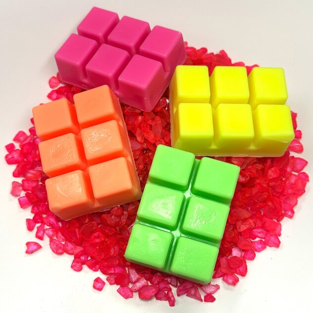 Neon Duftriegel 6 x Duftwachs Würfel Weiß